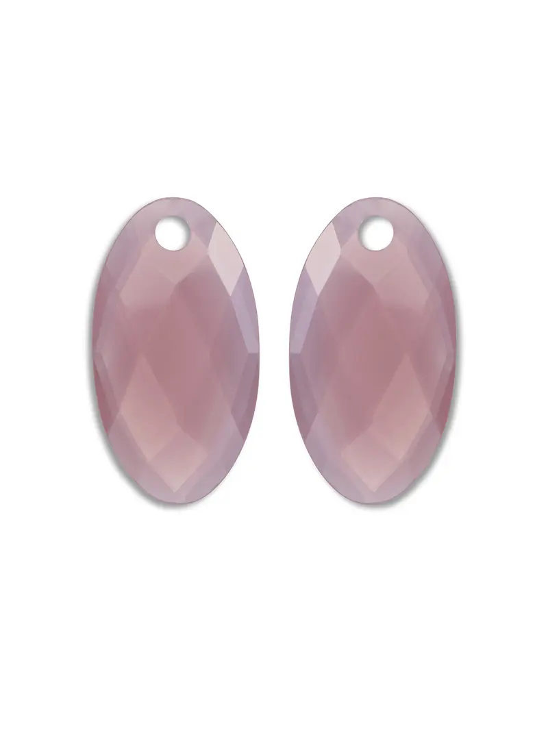 Oorbel Edelstenen Large Leaf Pink Opalite