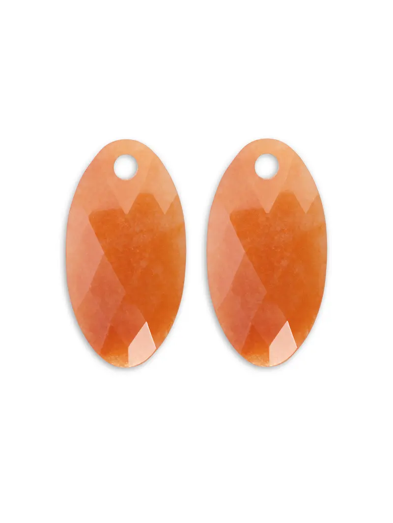 Oorbel Edelstenen Large Leaf Red Aventurine