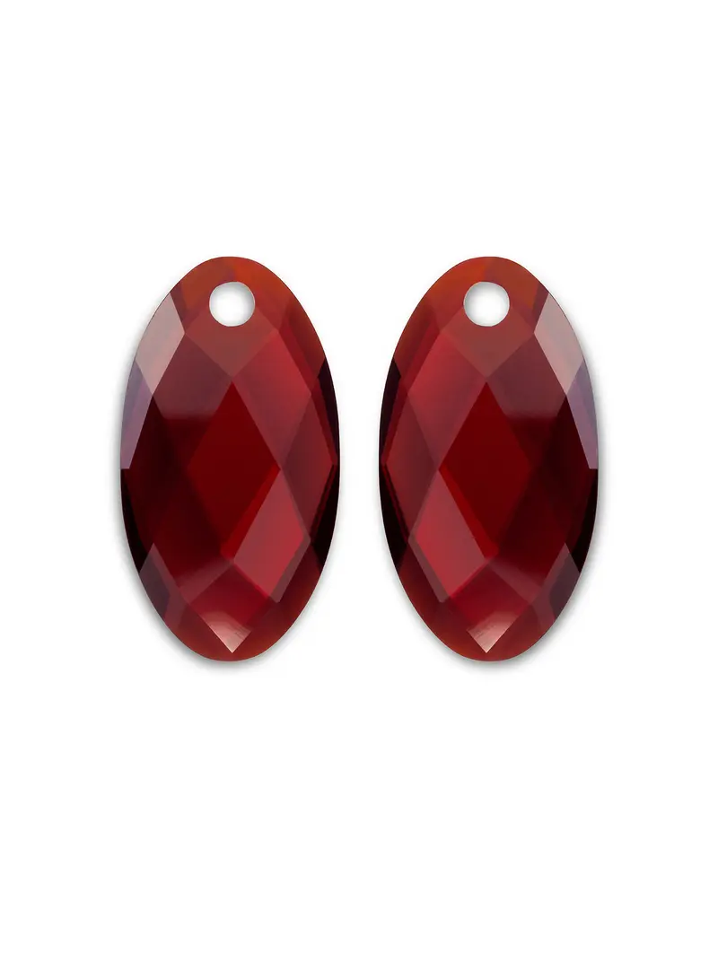 Oorbel Edelstenen Large Leaf Ruby Quartz