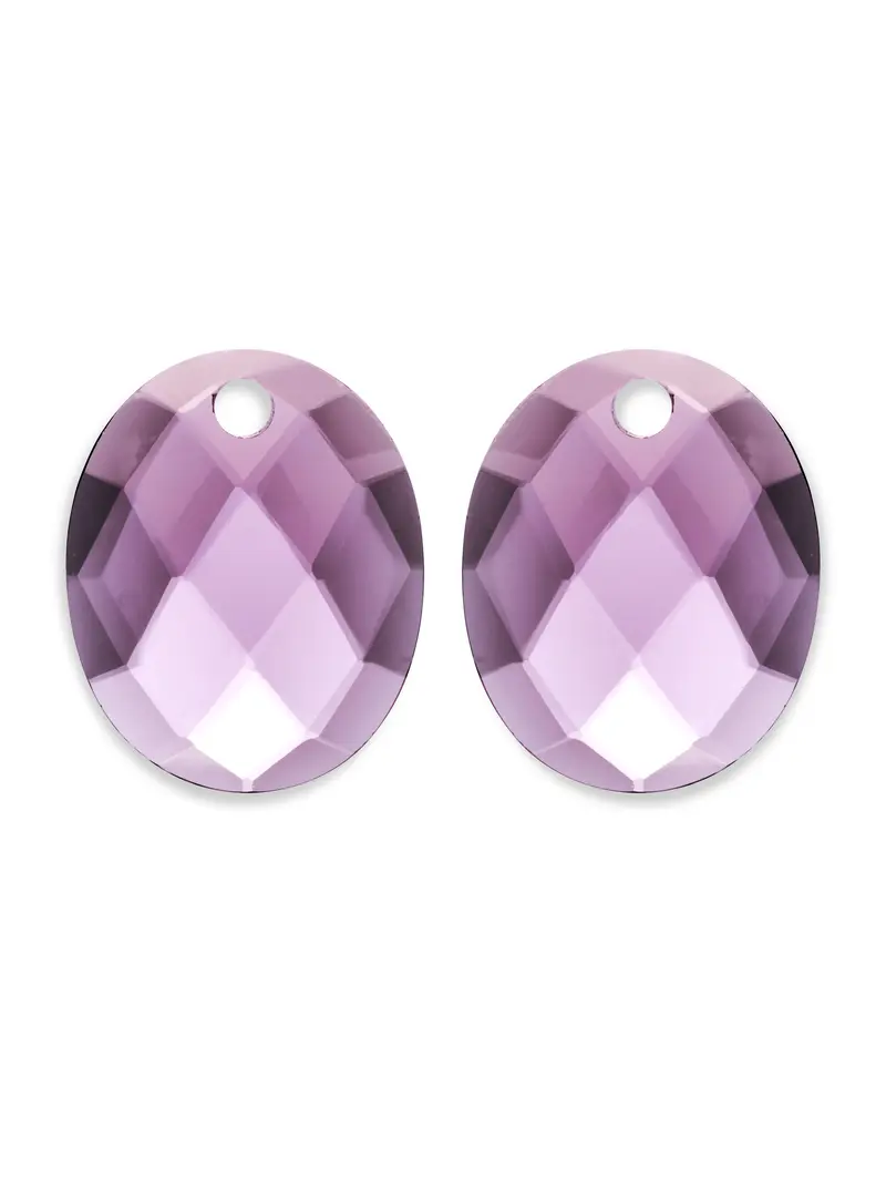 Oorbel Edelstenen Large Oval Aubergine Quartz