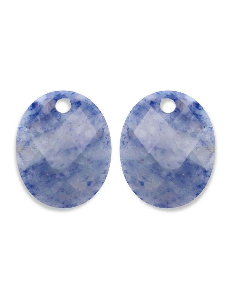 Oorbel Edelstenen Large Oval Blue Aventurine