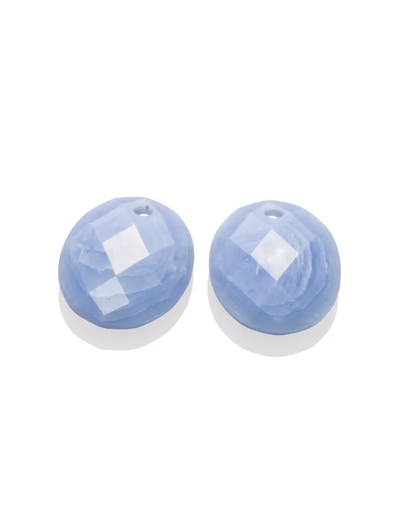 Oorbel Edelstenen Large Oval Blue Lace Agate