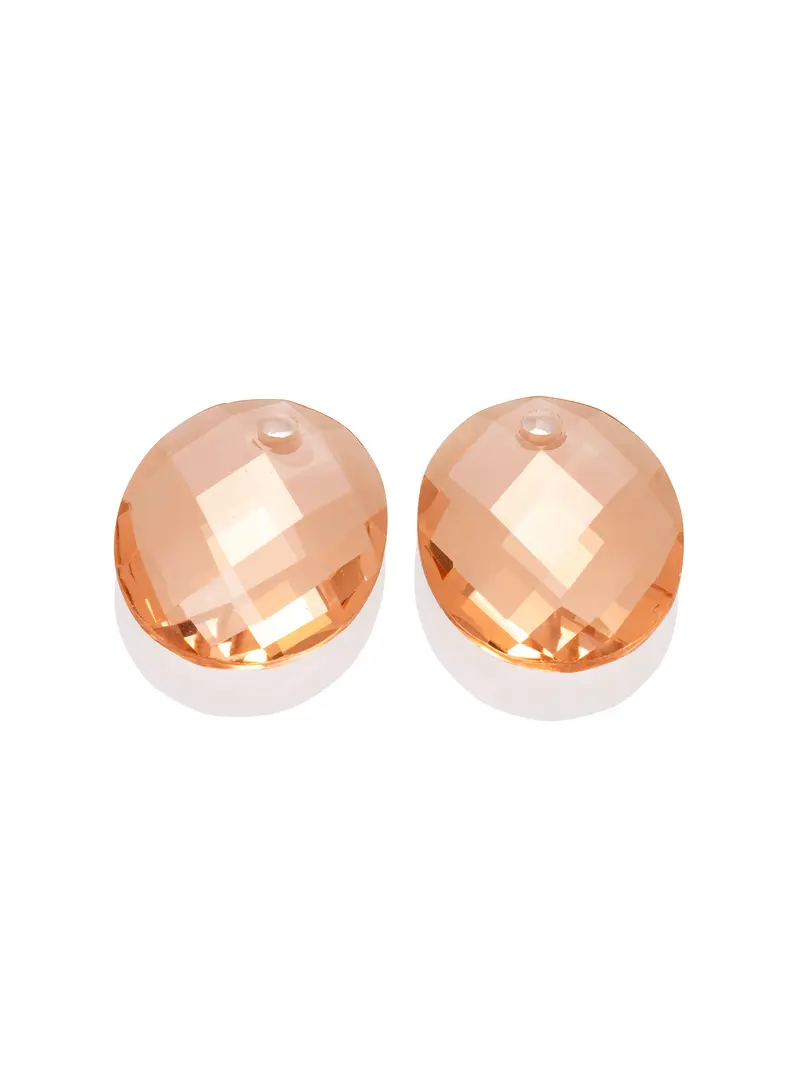 Oorbel Edelstenen Large Oval Champagne Quartz