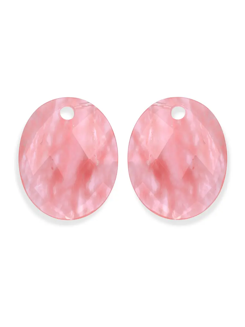 Oorbel Edelstenen Large Oval Cherry Quartz