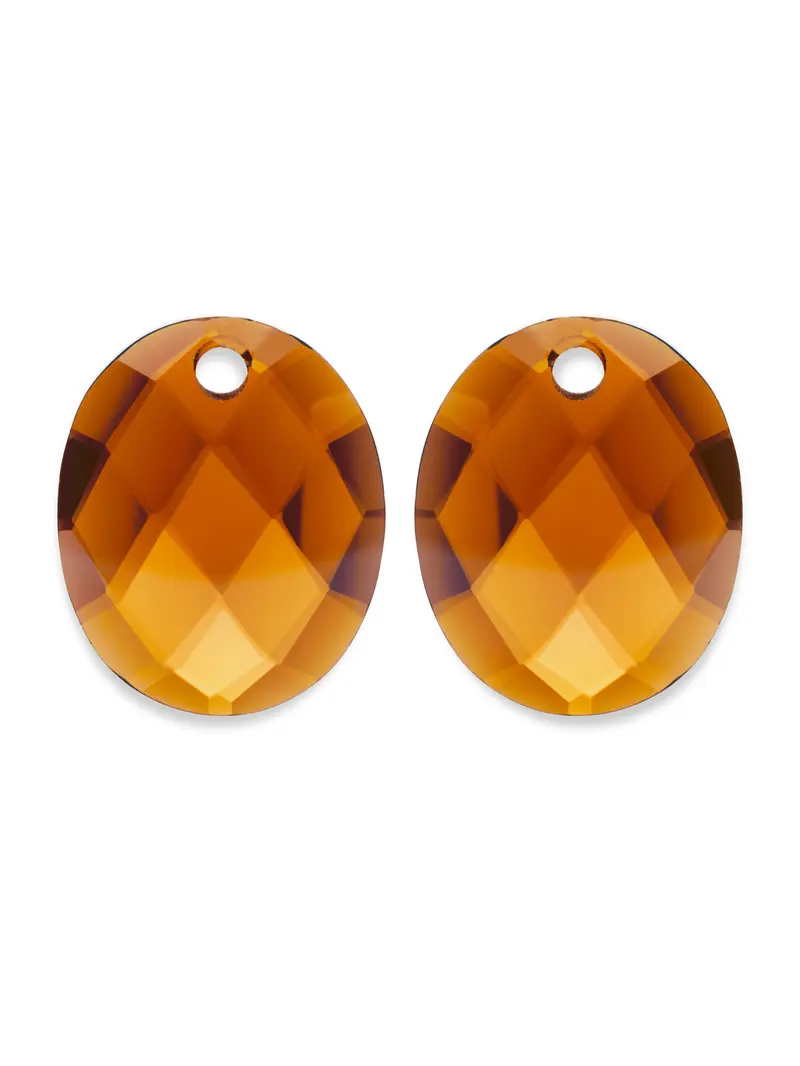 Oorbel Edelstenen Large Oval Citrine Quartz