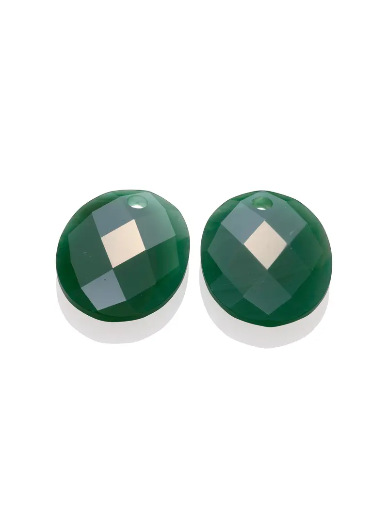 Oorbel Edelstenen Large Oval Green Onyx