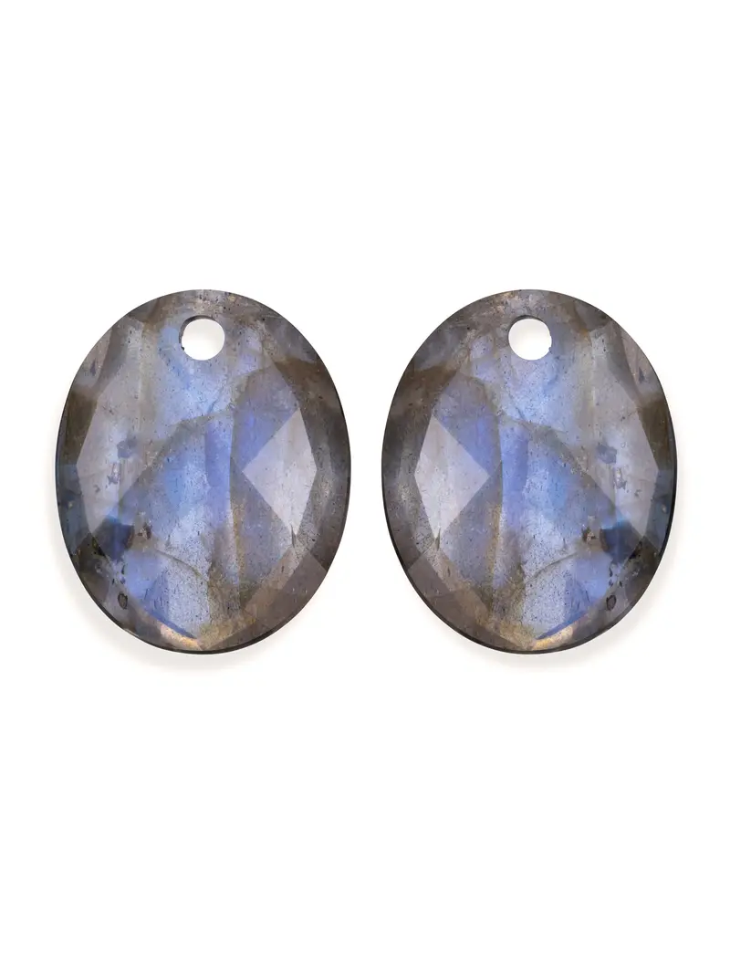 Oorbel Edelstenen Large Oval Labradorite