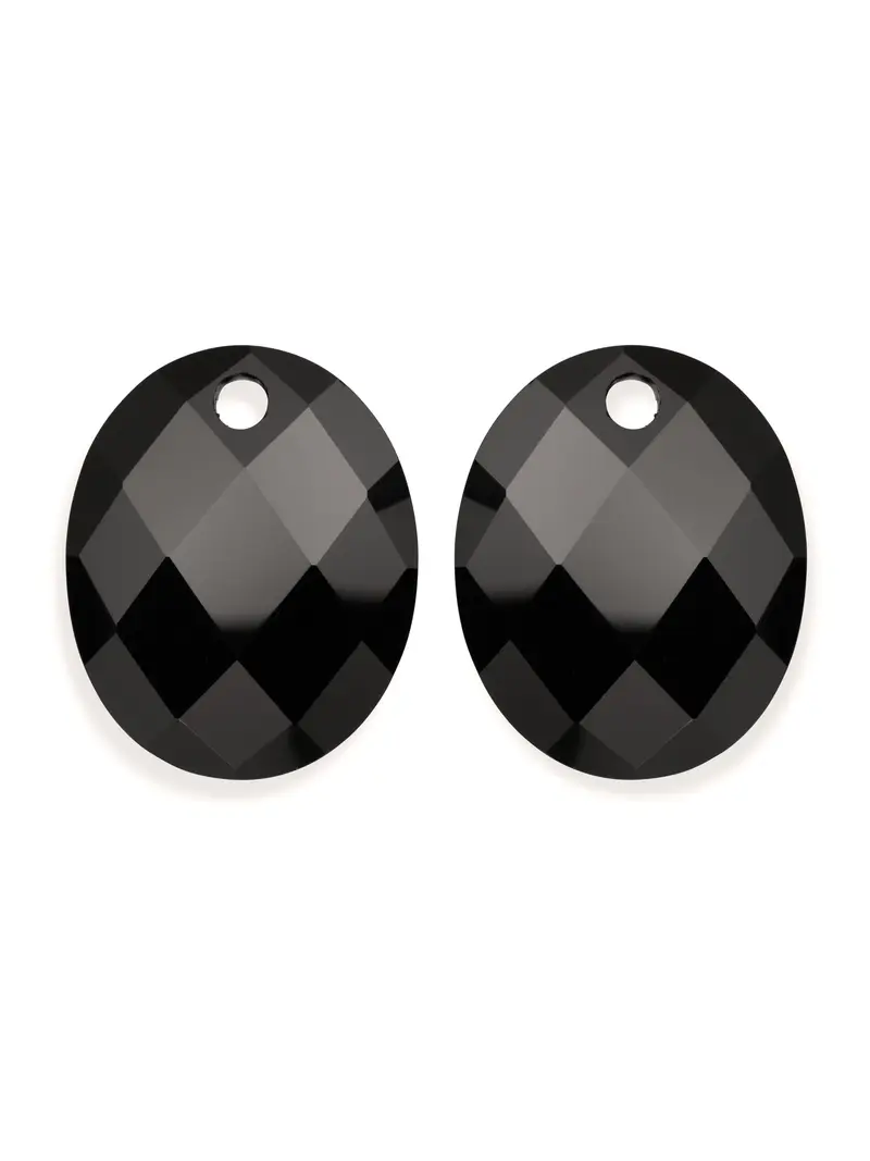 Oorbel Edelstenen Large Oval Onyx