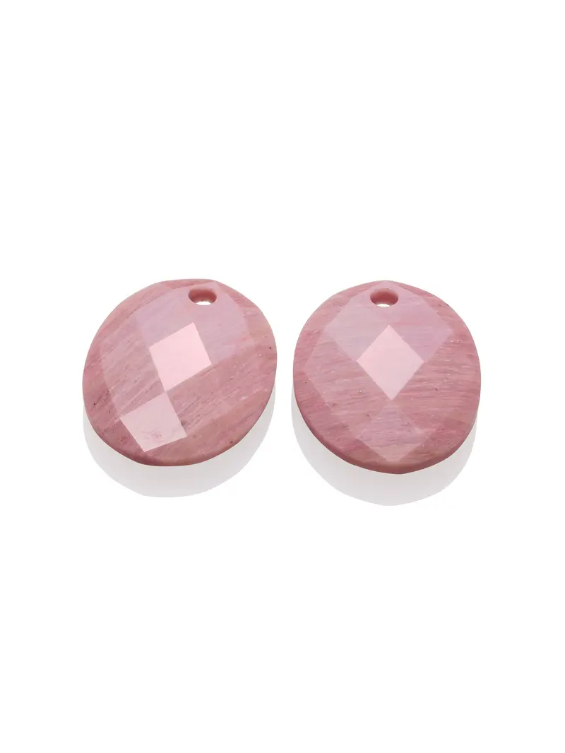 Oorbel Edelstenen Large Oval Pink Rhodonite