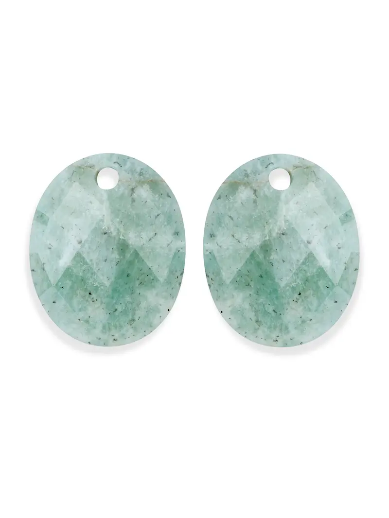 Oorbel Edelstenen Large Oval Rich Green Amazonite