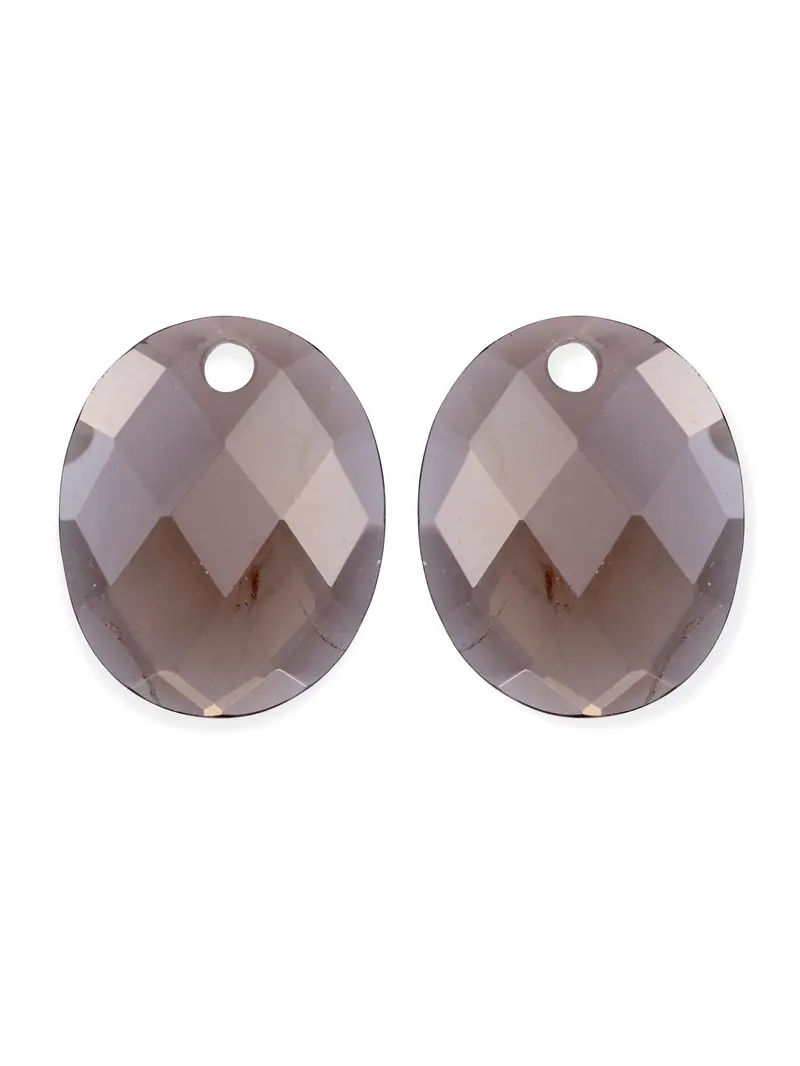 Oorbel Edelstenen Large Oval Smoky Quartz