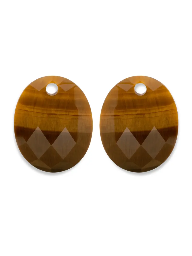 Oorbel Edelstenen Large Oval Tiger Eye