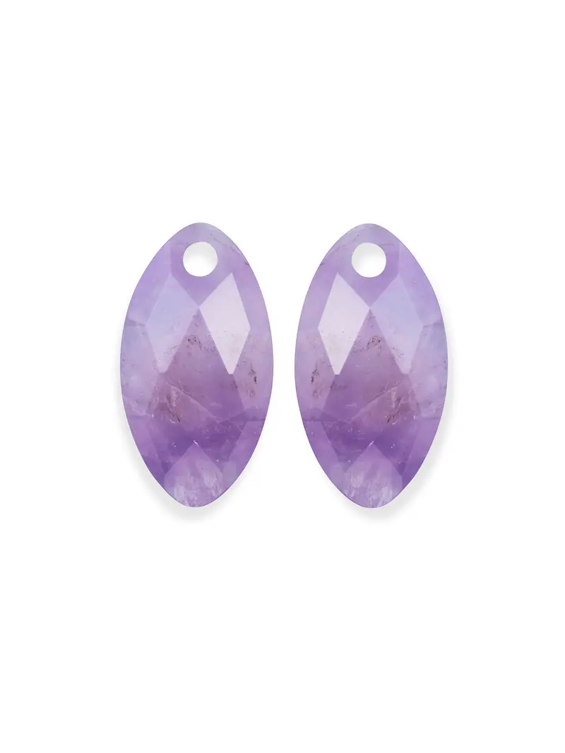 Oorbel Edelstenen Leaf Amethyst