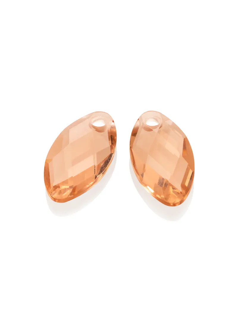 Oorbel Edelstenen Leaf Champagne Quartz