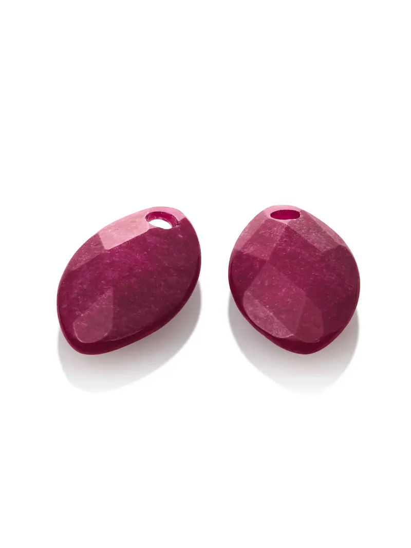 Oorbel Edelstenen Leaf Fuchsia Jade