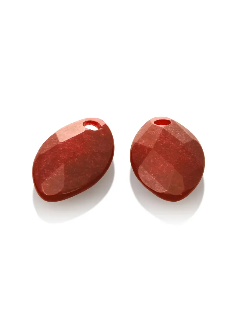 Oorbel Edelstenen Leaf Red Coral