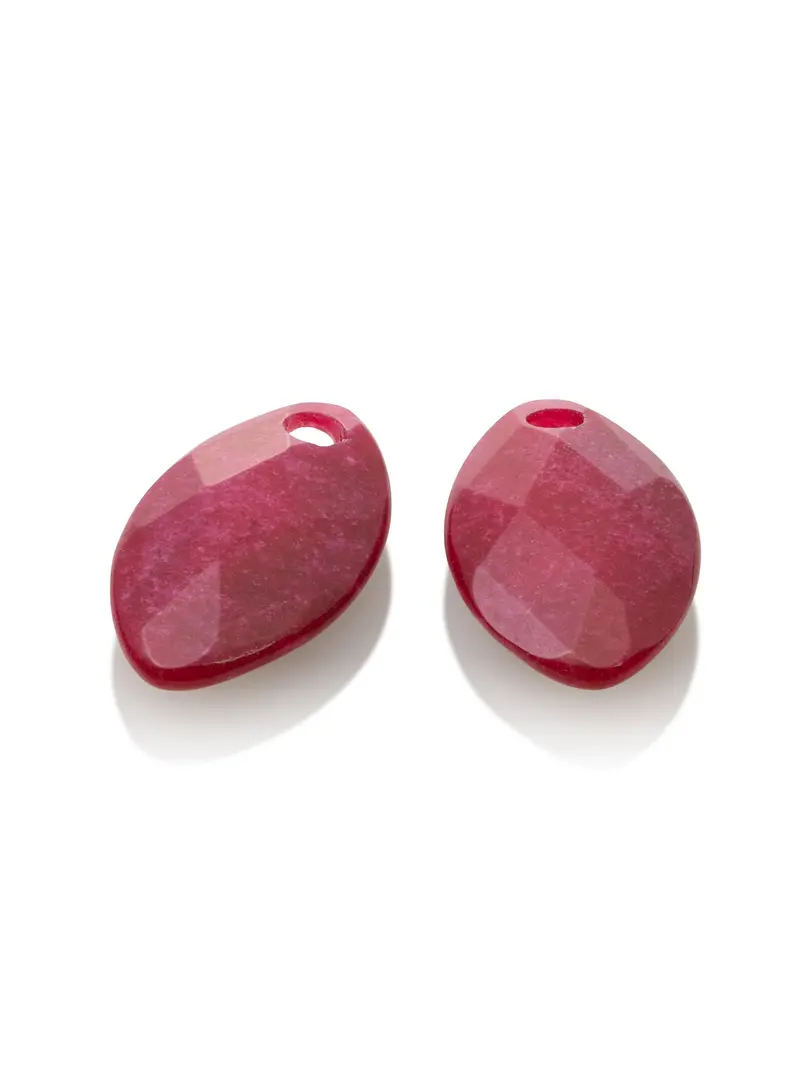 Oorbel Edelstenen Leaf Red Jade