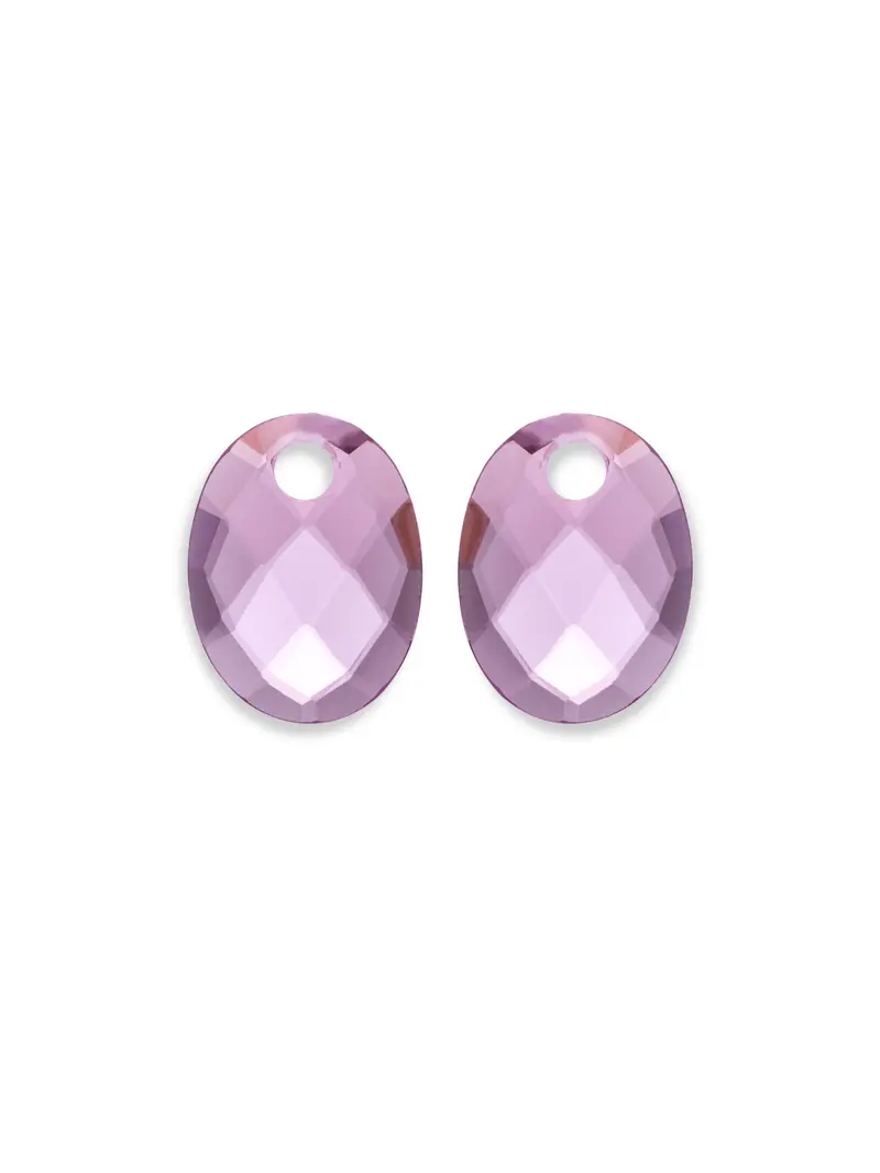 Oorbel Edelstenen Medium Oval Aubergine Quartz