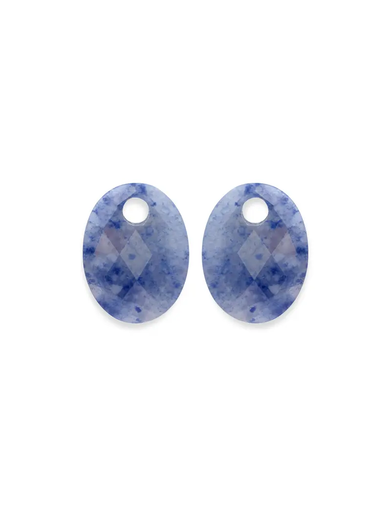 Oorbel Edelstenen Medium Oval Blue Aventurine