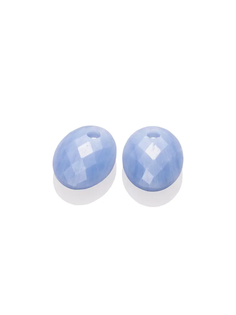 Oorbel Edelstenen Medium Oval Blue Lace Agate