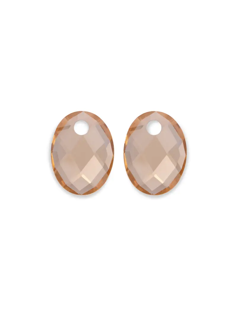 Oorbel Edelstenen Medium Oval Light Gold Citrine Quartz