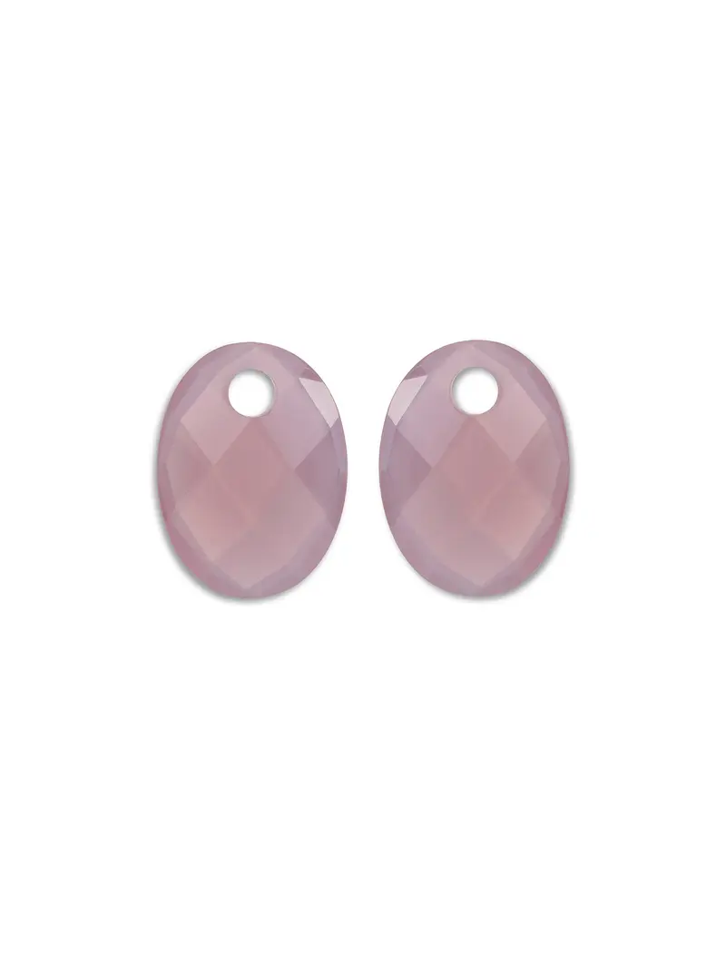 Oorbel Edelstenen Medium Oval Pink Opalite
