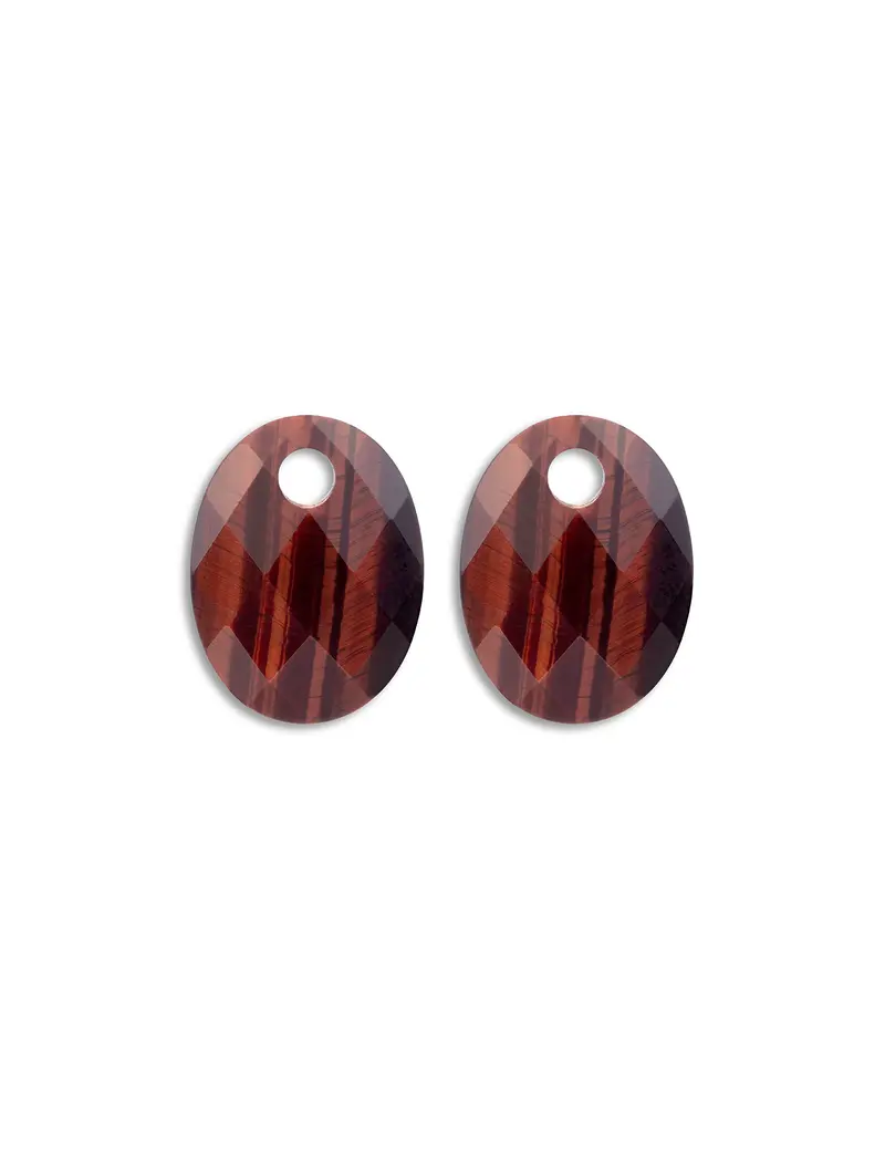 Oorbel Edelstenen Medium Oval Red Tiger Eye