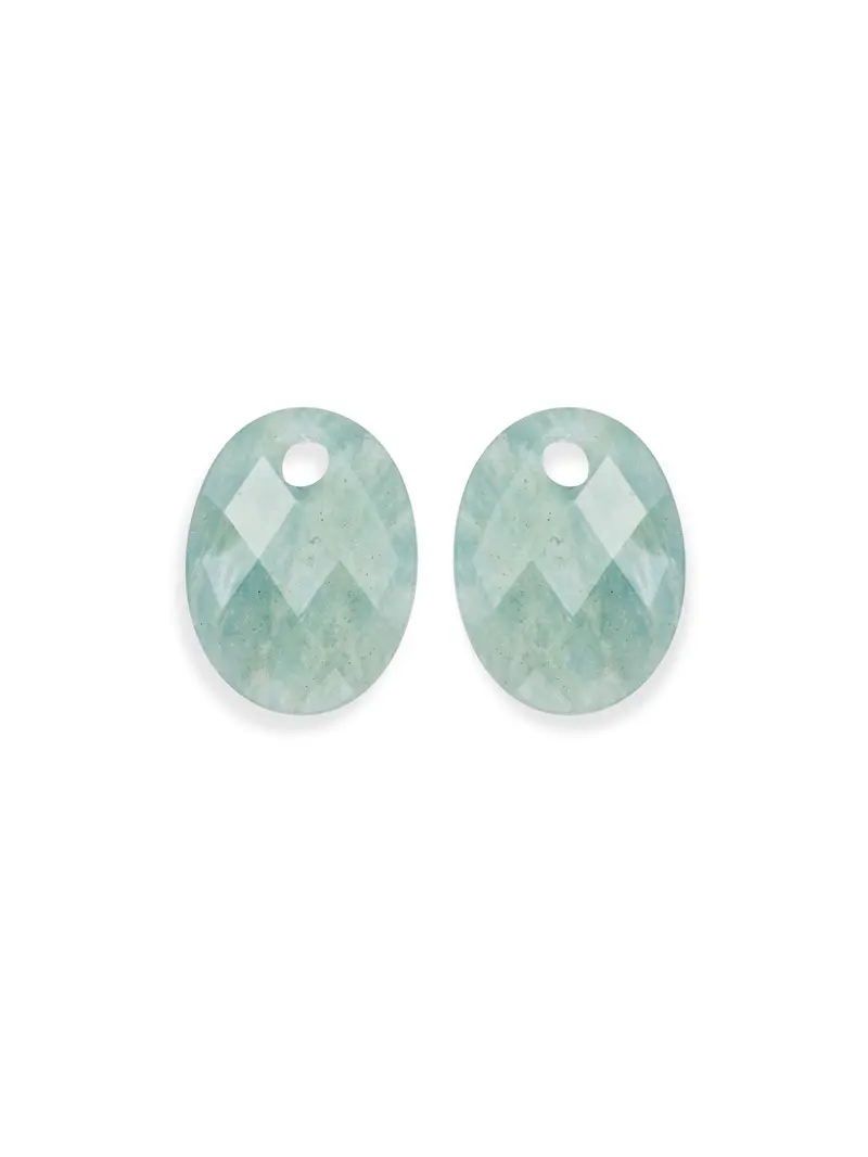 Oorbel Edelstenen Medium Oval Rich Green Amazonite