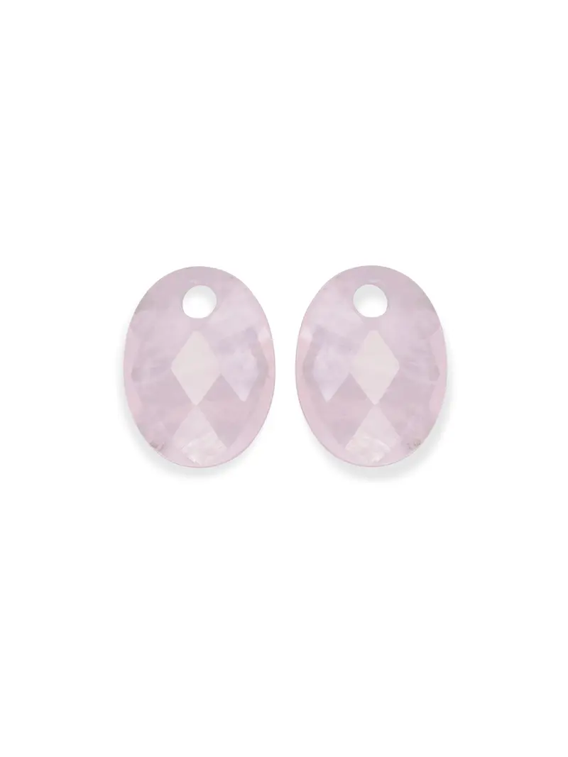 Oorbel Edelstenen Medium Oval Rose Quartz