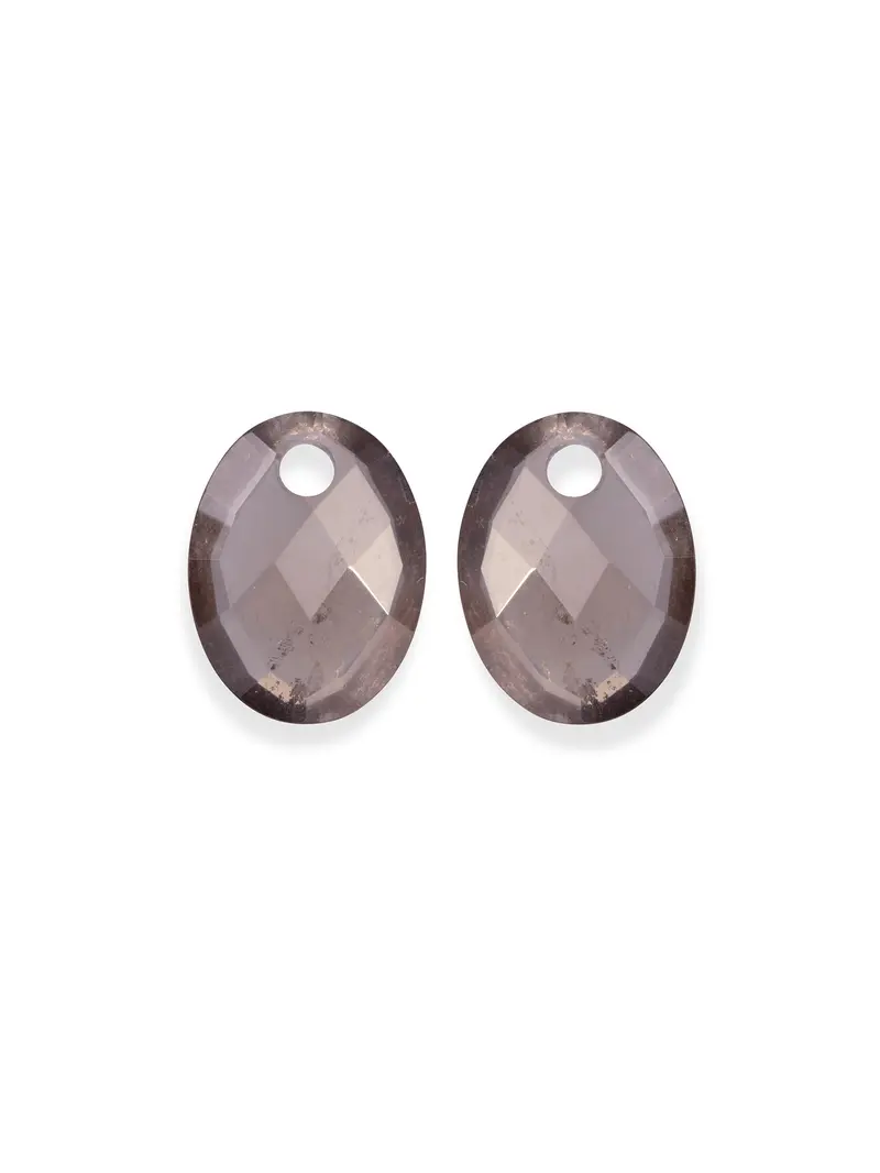 Oorbel Edelstenen Medium Oval Smoky Quartz
