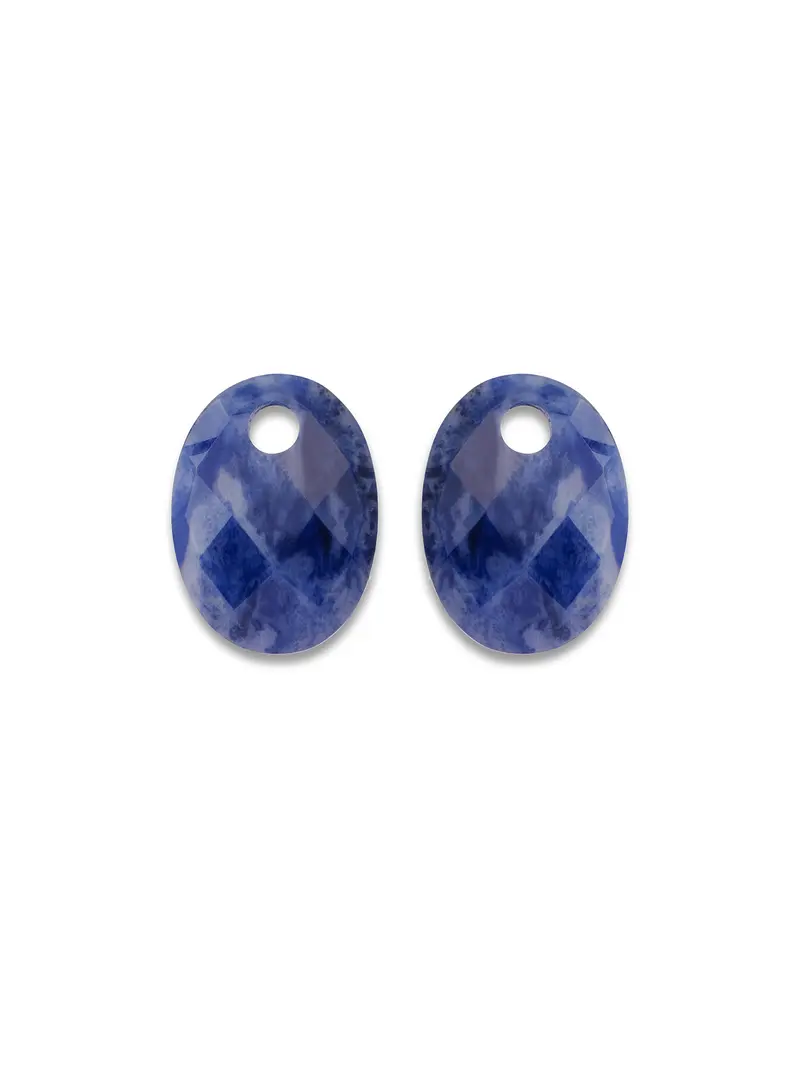 Oorbel Edelstenen Medium Oval Sodalite