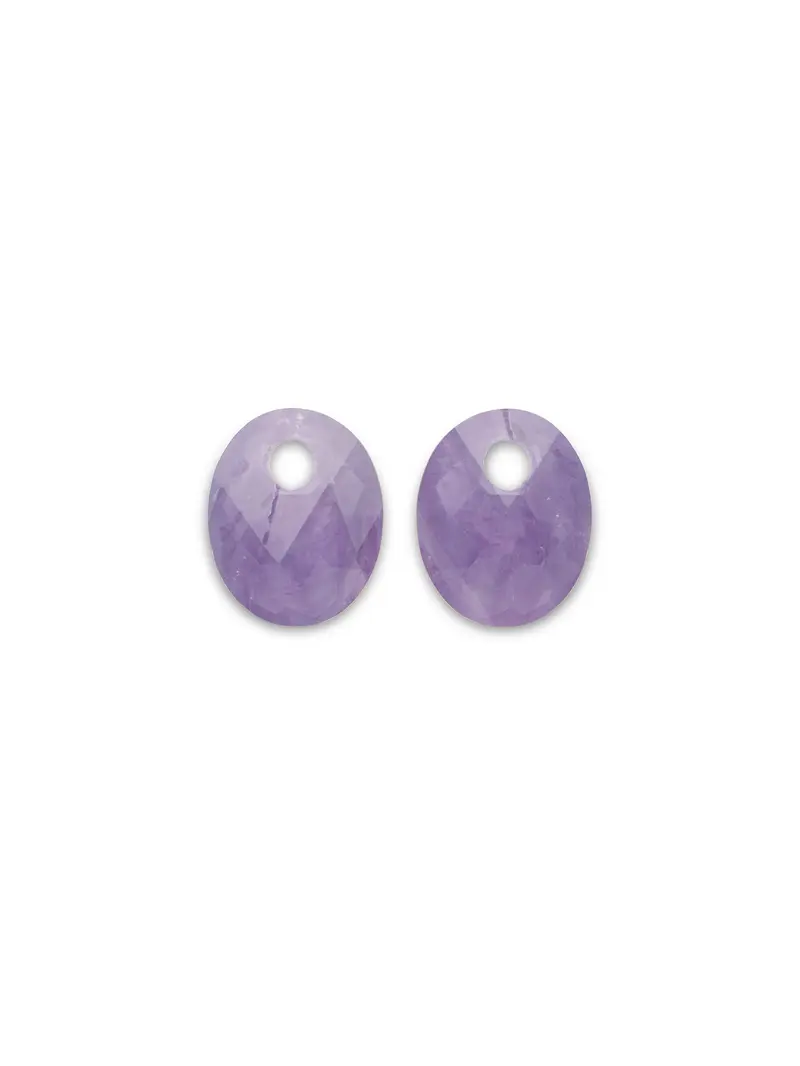 Oorbel Edelstenen Small Oval Amethyst