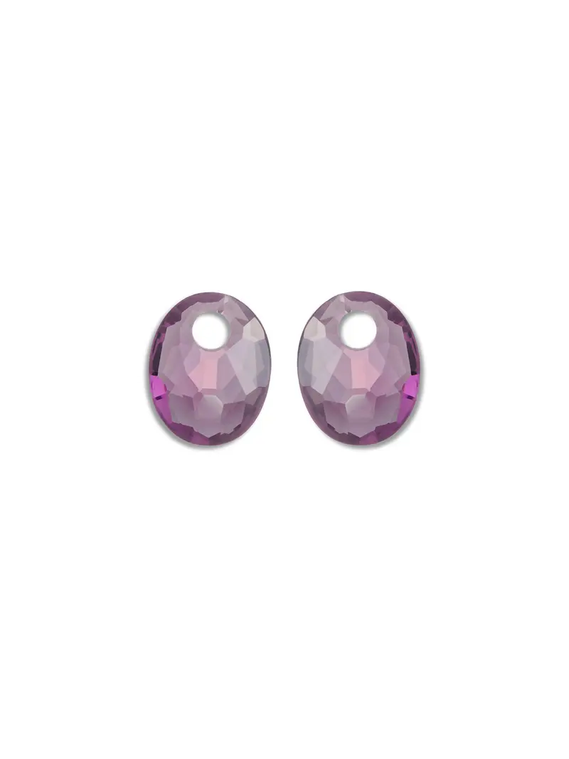 Oorbel Edelstenen Small Oval Aubergine Quartz
