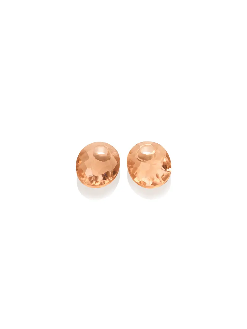Oorbel Edelstenen Small Oval Champagne Quartz