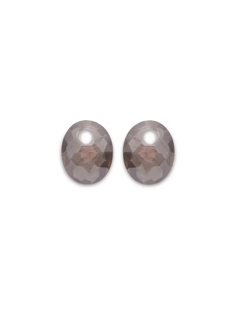 Oorbel Edelstenen Small Oval Smoky Quartz