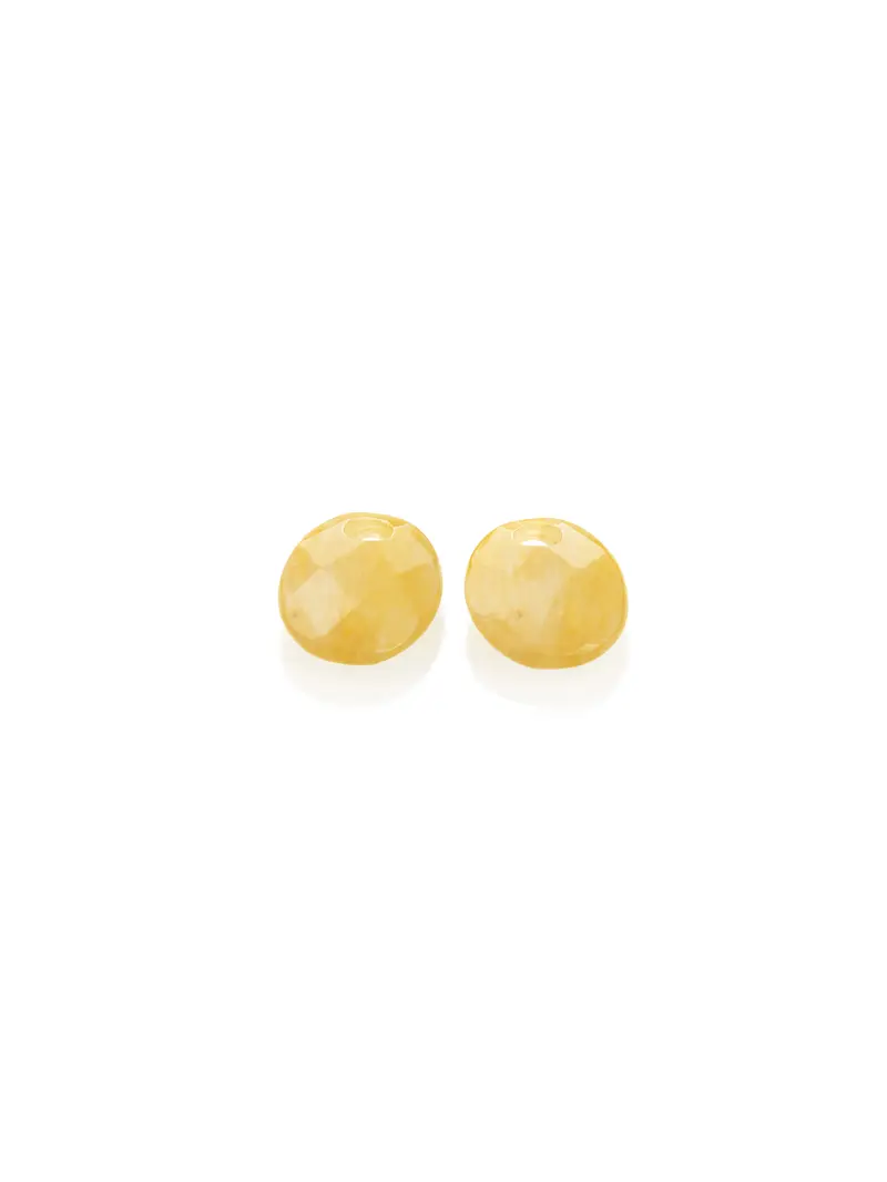 Oorbel Edelstenen Small Oval Yellow Jade