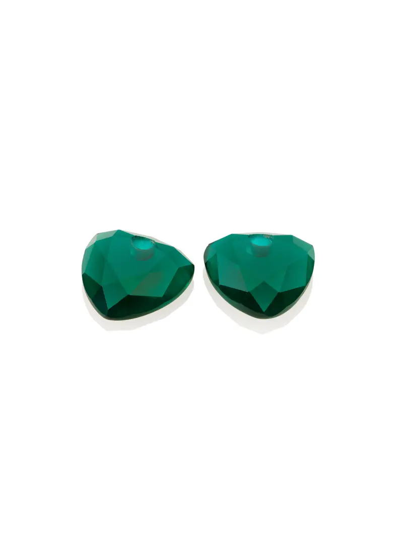Oorbel Edelstenen Trillion Cut Petrol Green Quartz