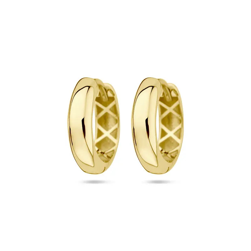 Oorbellen 14,5 mm halfronde buis 9K geelgoud