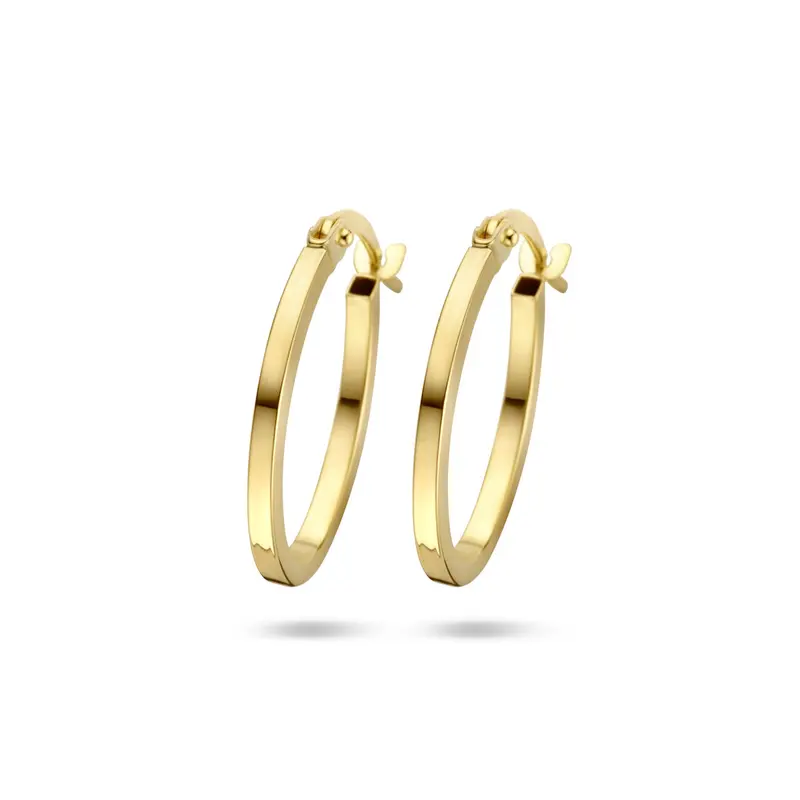 Oorbellen 18,5 mm 9K geelgoud