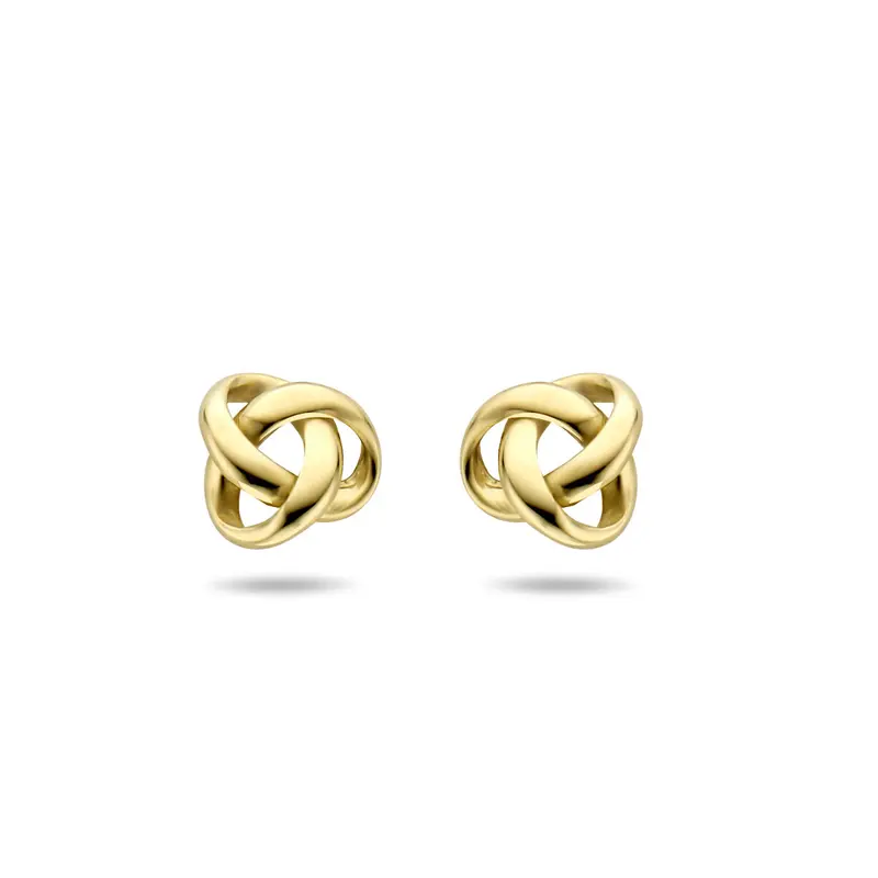 Oorbellen 5 mm knoop 9K geelgoud