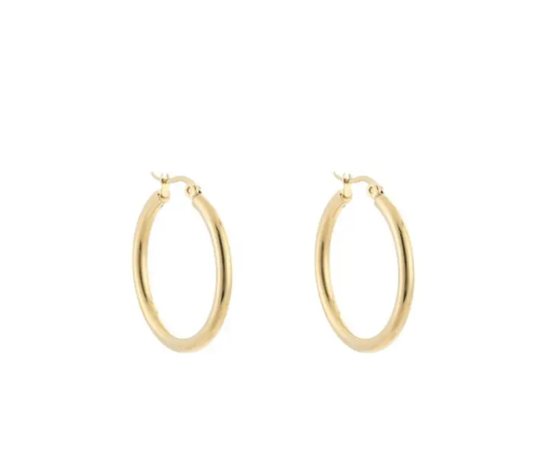 Oorbellen basic hoops 25mm goud