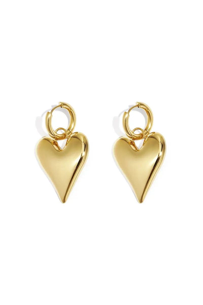 Oorbellen | Big heart hanger