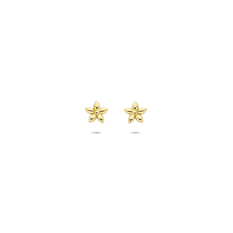 Oorbellen bloem 3,5 mm 14K geelgoud