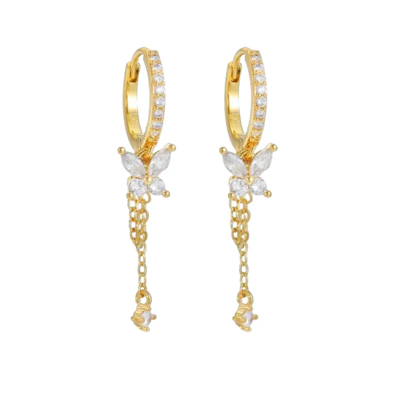 Oorbellen butterfly drop