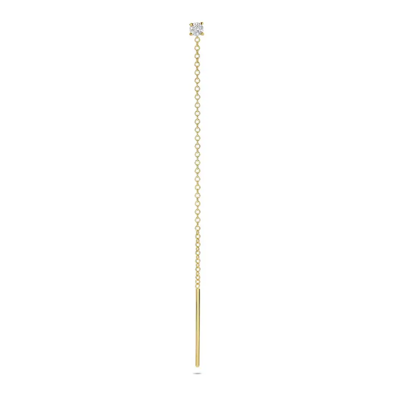 Oorbellen diamant 0.07ct h si per stuk 7 cm 14K geelgoud