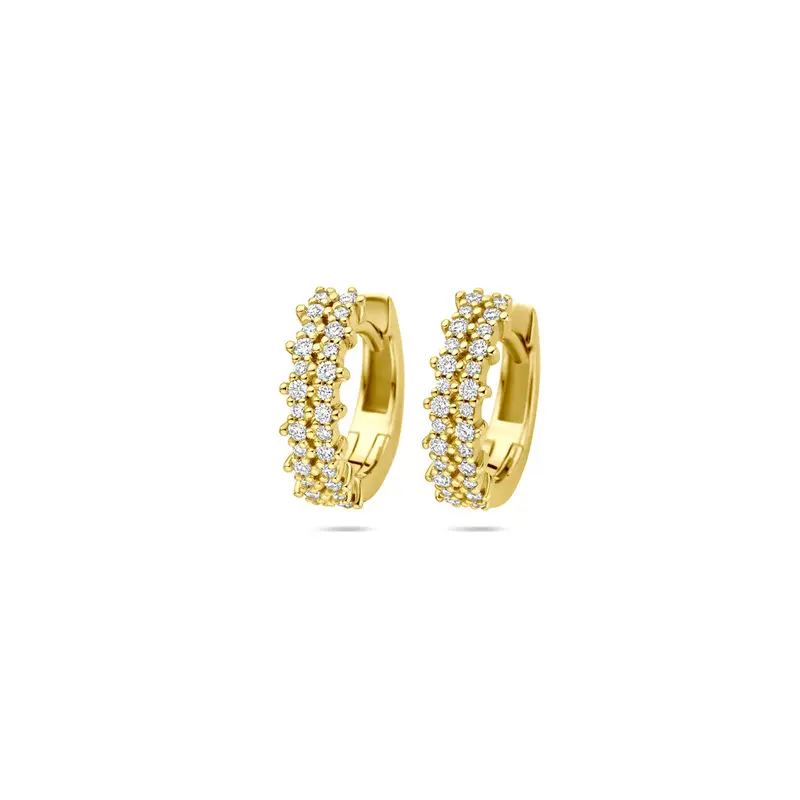 Oorbellen diamant 0.27ct (2x 0.135ct) h si 12,5 mm 14K geelgoud