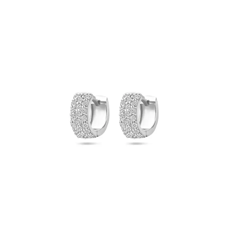 Oorbellen diamant 0.40ct (2x 0.20ct) h si 10 mm 14K witgoud