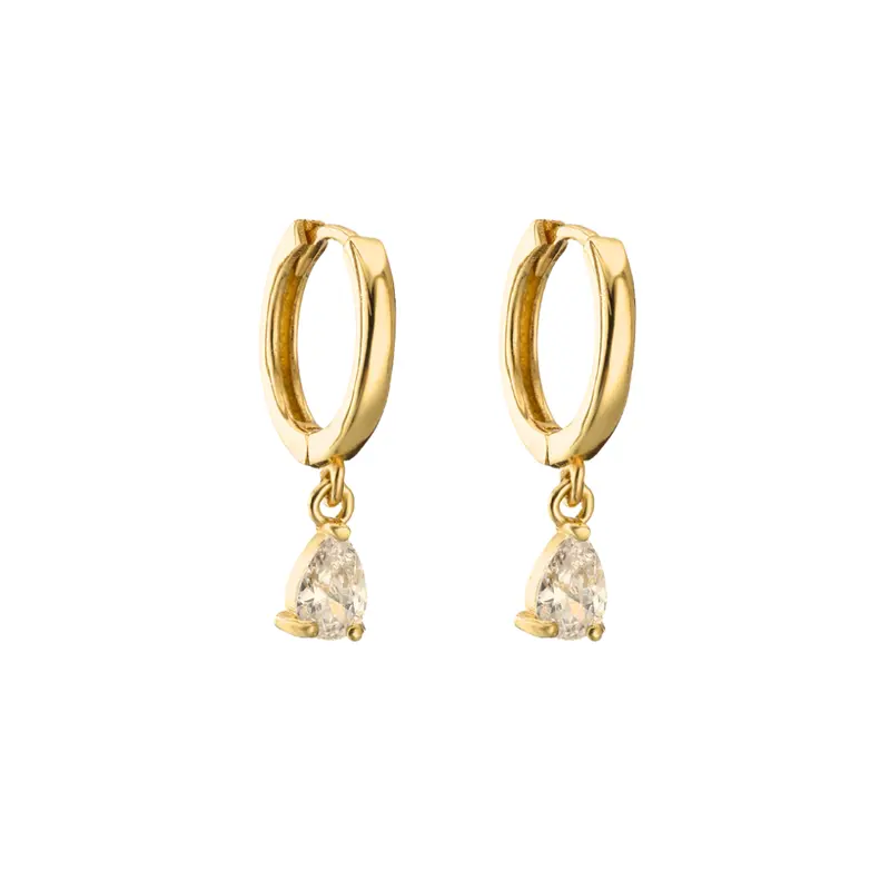 Oorbellen diamond drop wit