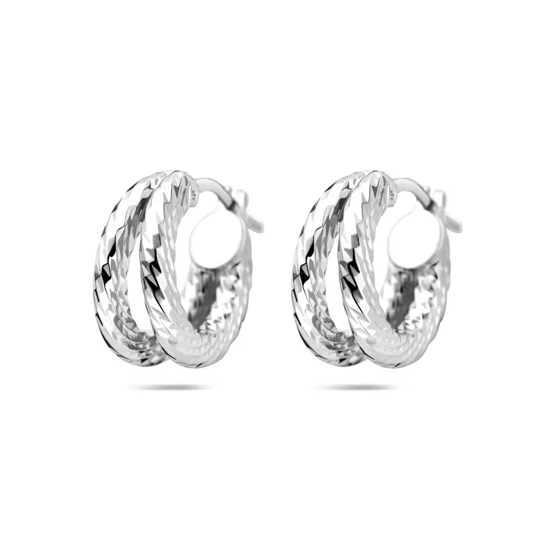 Oorbellen gedraaid 16,5 mm zilver