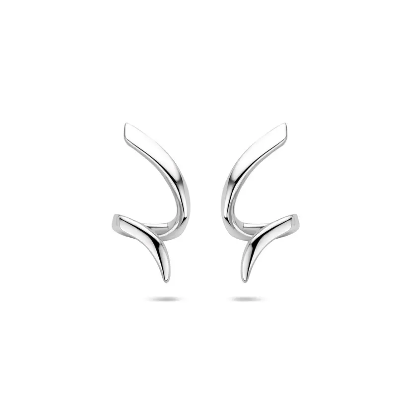 Oorbellen gedraaid 18 mm zilver